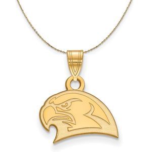 14k Yellow Gold Miami U Small Logo Pendant Necklace - 20 Inch